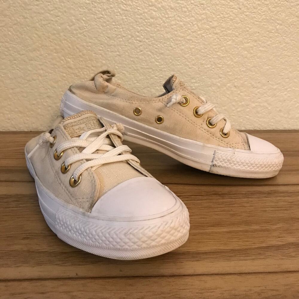 Converse Chuck Taylor Slip On Shoreline 562120C Ivory Casual Shoes Size 6.5